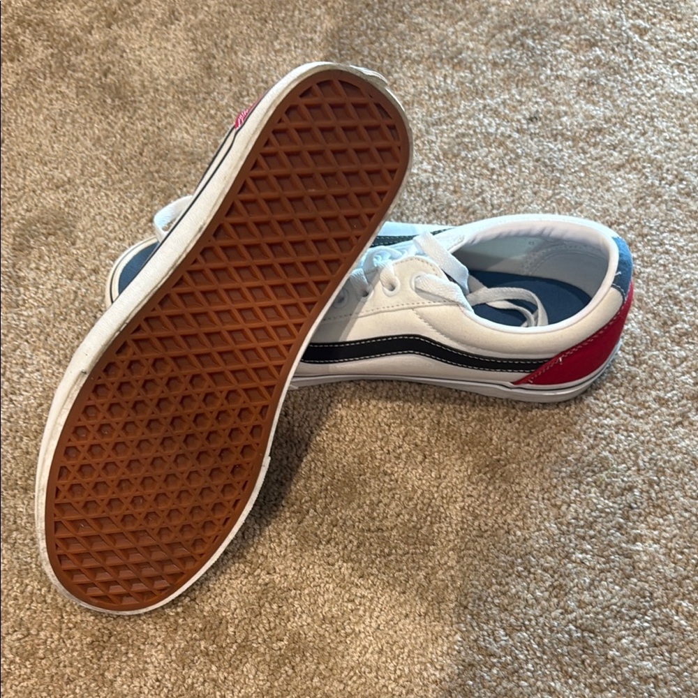Vans Red, White & Blue Canvas Skate Sneakers - Picture 3 of 3